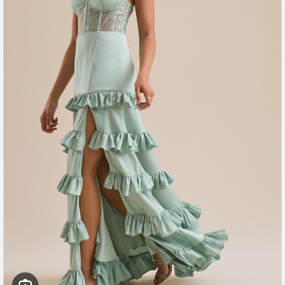 Altar'd State Green Lace Chemise with Corset Bodice Dress - Picture 4 of 7